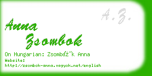 anna zsombok business card